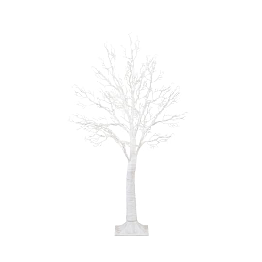 4ft. Pre-Lit White Twig Artificial Tree, Warm White LED Lights